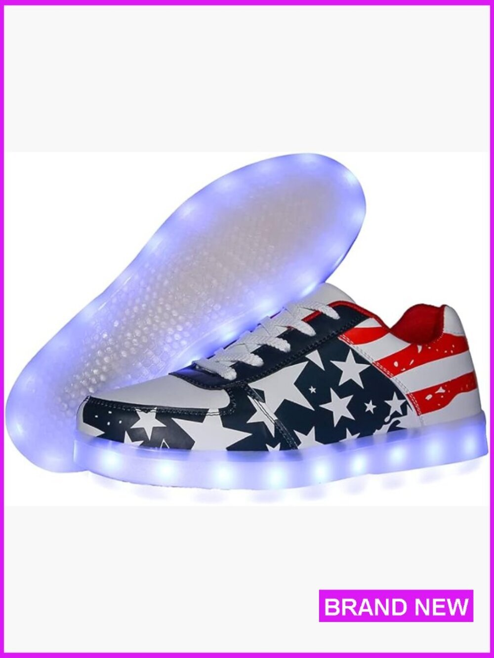 Unisex LED Light Up Sneakers USB Charging Glowing Luminous Lace-Up Party Shoes